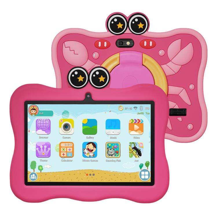 BDF 7인치 WiFi 키즈 태블릿 PC 게 실리콘 케이스, 2GB+32GB, 안드로이드 8.1 MTK6735 쿼드 코어 CPU, 미국 플러그, 4GB+64GB