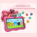 BDF 7인치 WiFi 키즈 태블릿 PC 게 실리콘 케이스, 2GB+32GB, 안드로이드 8.1 MTK6735 쿼드 코어 CPU, 미국 플러그, 4GB+64GB