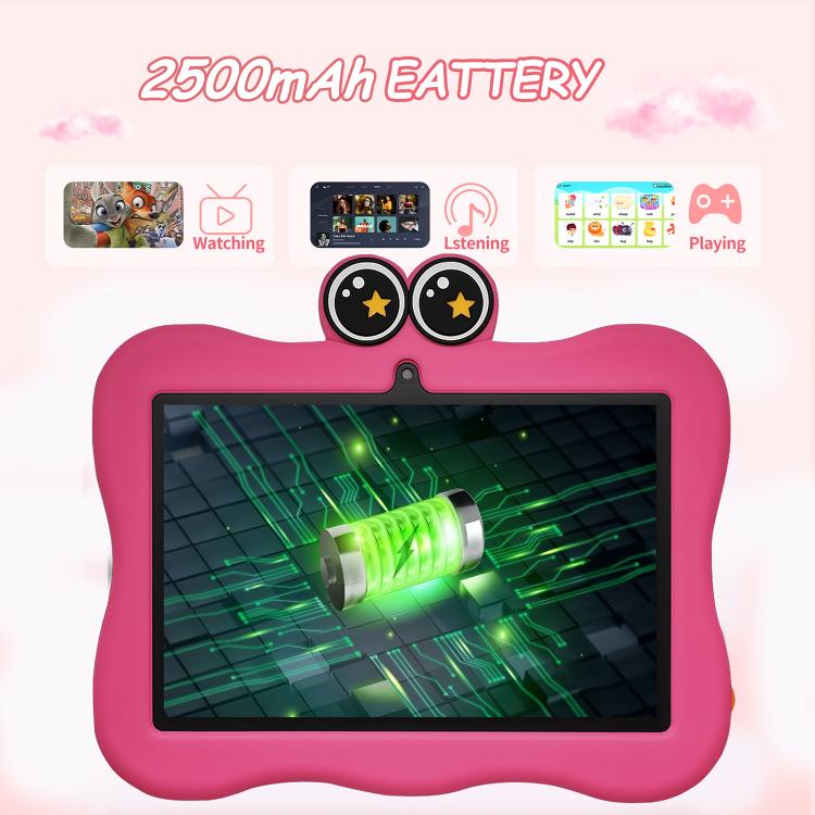 BDF 7인치 WiFi 키즈 태블릿 PC 게 실리콘 케이스, 2GB+32GB, 안드로이드 8.1 MTK6735 쿼드 코어 CPU, 미국 플러그, 4GB+64GB