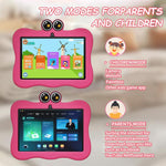 BDF 7인치 WiFi 키즈 태블릿 PC 게 실리콘 케이스, 2GB+32GB, 안드로이드 8.1 MTK6735 쿼드 코어 CPU, 미국 플러그, 4GB+64GB