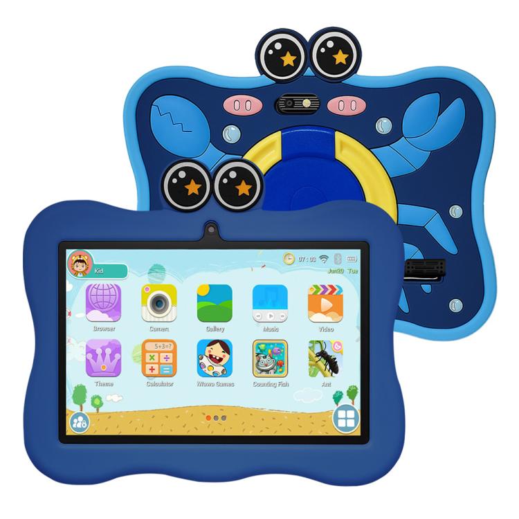 BDF 7인치 WiFi 키즈 태블릿 PC 게 실리콘 케이스, 2GB+32GB, 안드로이드 8.1 MTK6735 쿼드 코어 CPU, 미국 플러그, 4GB+64GB