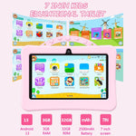 BDF 7인치 WiFi 키즈 태블릿 PC 휴대용 우주인 실리콘 케이스, 1GB+16GB, 안드로이드 8.1 MTK6735 쿼드 코어 CPU, 미국 플러그, 3GB+32GB