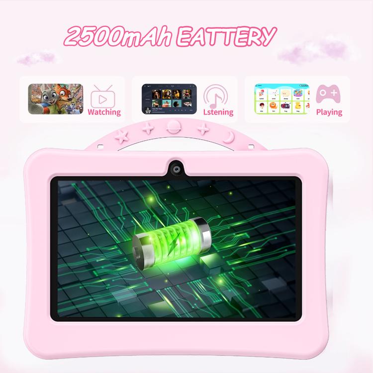 BDF 7인치 WiFi 키즈 태블릿 PC 휴대용 우주인 실리콘 케이스, 1GB+16GB, 안드로이드 8.1 MTK6735 쿼드 코어 CPU, 미국 플러그, 3GB+32GB