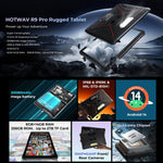 HOTWAV Tab R9 Pro IP68/IP69K 러기드 태블릿, 6GB+256GB, 11인치 Android 14 Unisoc T606 옥타 코어 4G 네트워크, 구글 플레이 포함 글로벌 버전, EU 플러그, Tab R9 Pro