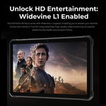HOTWAV Tab R9 Plus IP68/IP69K 방수 방진 러기드 태블릿, 8GB+512GB, 11인치 Android 14 Unisoc T7280 옥타 코어 4G 네트워크, 글로벌 버전 구글 플레이 포함, EU 플러그, Tab R9 Plus