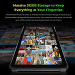 HOTWAV Tab R9 Ultra IP68/IP69K 방수 방진 러기드 태블릿, 8GB+512GB, 11인치 Android 15 Unisoc T8200 옥타 코어 5G 네트워크, 글로벌 버전 구글 플레이 포함, EU 플러그, Tab R9 Ultra