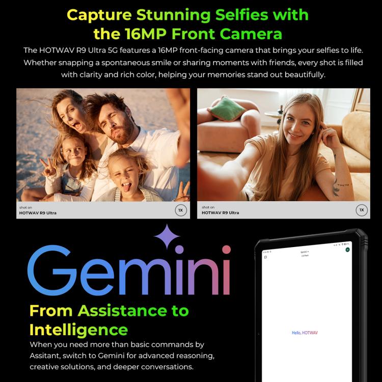 HOTWAV Tab R9 Ultra IP68/IP69K 방수 방진 러기드 태블릿, 8GB+512GB, 11인치 Android 15 Unisoc T8200 옥타 코어 5G 네트워크, 글로벌 버전 구글 플레이 포함, EU 플러그, Tab R9 Ultra