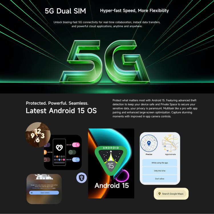Ulefone Armor Pad 5 Ultra 러기드 태블릿 PC, 12GB+512GB, 11인치 Android 15 MediaTek Dimensity 7400X 옥타 코어 5G 네트워크, EU 플러그, Armor Pad 5 Ultra