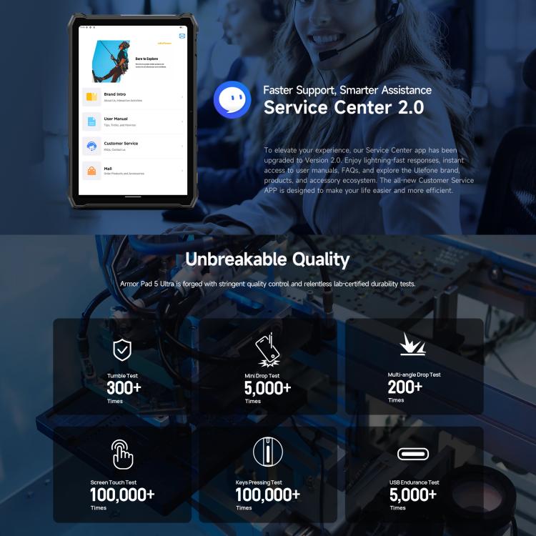 Ulefone Armor Pad 5 Ultra 러기드 태블릿 PC, 12GB+512GB, 11인치 Android 15 MediaTek Dimensity 7400X 옥타 코어 5G 네트워크, EU 플러그, Armor Pad 5 Ultra
