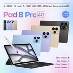 Pad 8 Pro 10.1인치 4G LTE 태블릿 PC 콤보 세트, 4GB+32GB, Android 10 MT6755 옥타 코어, 키보드 / 마우스 / 가죽 케이스 포함, EU 플러그, EU 플러그