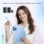 Pad 8 Pro 10.1인치 4G LTE 태블릿 PC 콤보 세트, 4GB+32GB, Android 10 MT6755 옥타 코어, 키보드 / 마우스 / 가죽 케이스 포함, EU 플러그, EU 플러그
