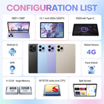 Pad 8 Pro 10.1인치 4G LTE 태블릿 PC 콤보 세트, 4GB+32GB, Android 10 MT6755 옥타 코어, 키보드 / 마우스 / 가죽 케이스 포함, EU 플러그, EU 플러그