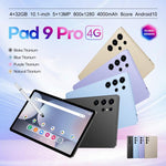 Pad 9 Pro 10.1인치 4G LTE 태블릿 PC 콤보 세트, 4GB+32GB, Android 10 MT6755 옥타 코어, 키보드 / 마우스 / 가죽 케이스 포함, US 플러그, US 플러그