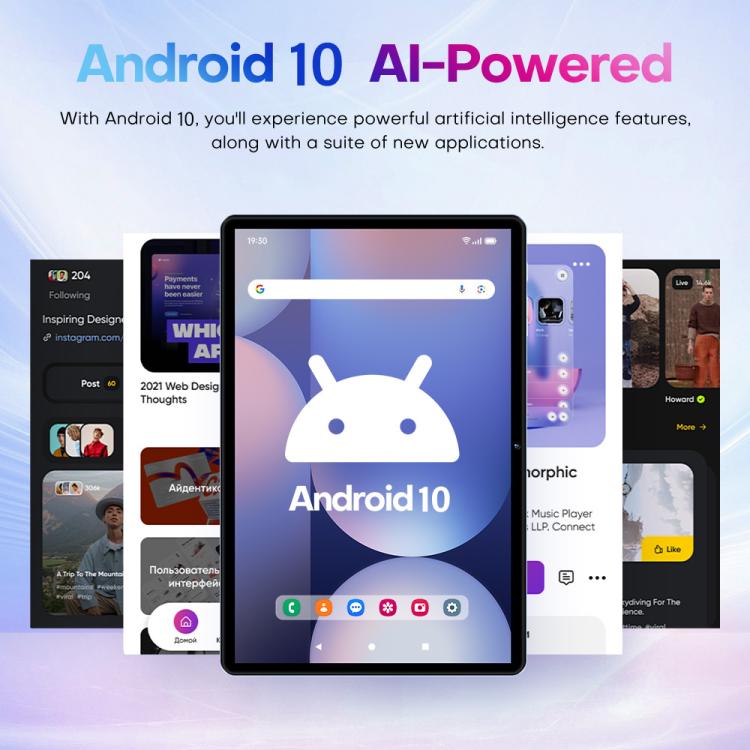 Pad 9 Pro 10.1인치 4G LTE 태블릿 PC 콤보 세트, 4GB+32GB, Android 10 MT6755 옥타 코어, 키보드 / 마우스 / 가죽 케이스 포함, EU 플러그, EU 플러그