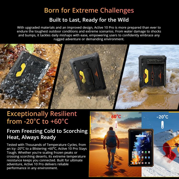 Blackview Active 10 Pro 5G 러기드 태블릿, 12GB+512GB, 10.95인치 Android 14 Dimensity 7300 옥타 코어, 구글 플레이 포함 글로벌 버전, 12GB+512GB