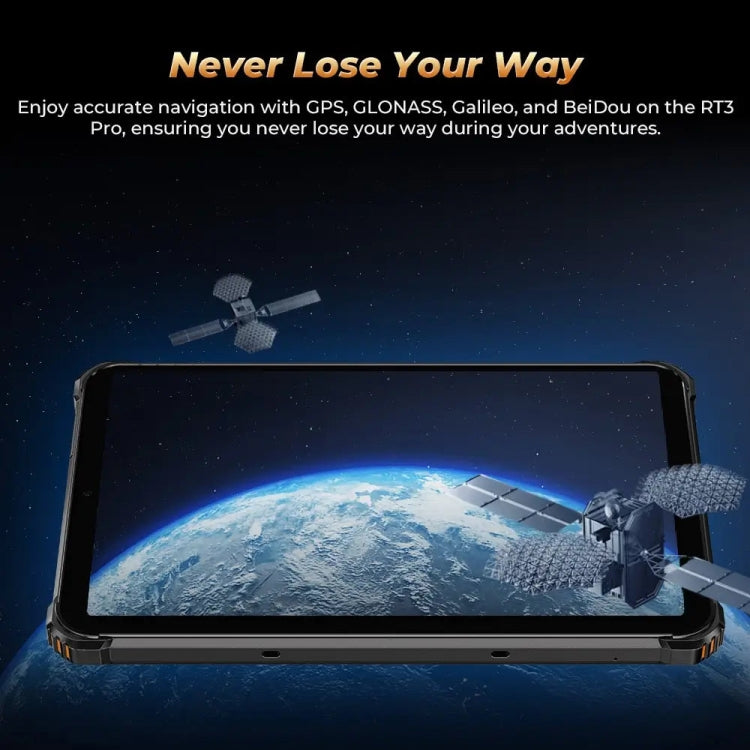 OUKITEL RT3 Pro 4G 네트워크 IP68/IP69K 러기드 태블릿, 4GB+128GB, 8.0인치 Android 14 MediaTek G81 옥타 코어 듀얼 SIM 지원, EU 플러그, RT3 Pro 4GB+128GB