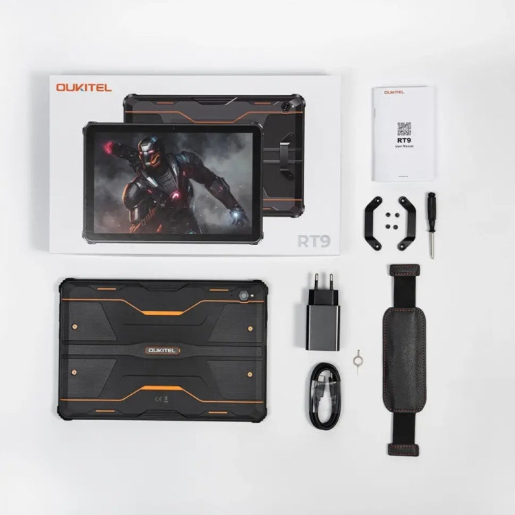 OUKITEL RT9 4G 네트워크 IP68/IP69K 러기드 태블릿, 6GB+256GB, 11인치 Android 14 Unisoc T606 옥타 코어 듀얼 SIM 지원, EU 플러그, RT9 6GB+256GB