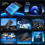 OUKITEL RT3 Plus 4G 네트워크 IP68/IP69K 방수 러기드 태블릿, 4GB+128GB, 8.0인치 안드로이드 15 MediaTek G81 옥타코어 듀얼 SIM 지원, EU 플러그, RT3 Plus 4GB+128GB