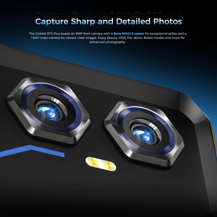 OUKITEL RT3 Plus 4G 네트워크 IP68/IP69K 방수 러기드 태블릿, 4GB+128GB, 8.0인치 안드로이드 15 MediaTek G81 옥타코어 듀얼 SIM 지원, EU 플러그, RT3 Plus 4GB+128GB