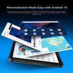 OUKITEL RT3 Plus 4G 네트워크 IP68/IP69K 방수 러기드 태블릿, 4GB+128GB, 8.0인치 안드로이드 15 MediaTek G81 옥타코어 듀얼 SIM 지원, EU 플러그, RT3 Plus 4GB+128GB