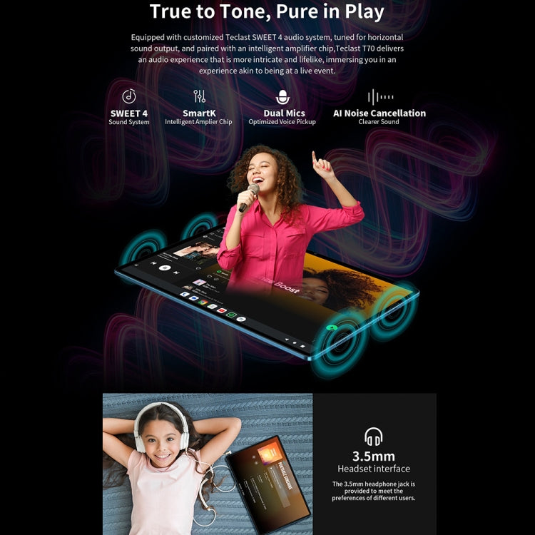 Teclast T70 4G LTE 태블릿 PC, 8GB+256GB, 14인치 Android 14 MediaTek Helio G99 옥타 코어, 듀얼 SIM 지원, T70