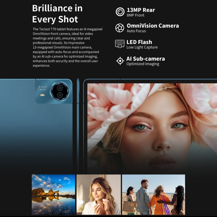 Teclast T70 4G LTE 태블릿 PC, 8GB+256GB, 14인치 Android 14 MediaTek Helio G99 옥타 코어, 듀얼 SIM 지원, T70
