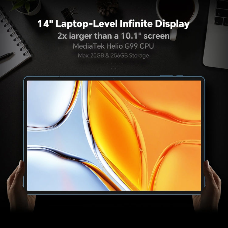 Teclast T70 4G LTE 태블릿 PC, 8GB+256GB, 14인치 Android 14 MediaTek Helio G99 옥타 코어, 듀얼 SIM 지원, T70