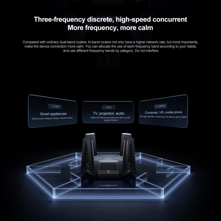 오리지널 샤오미 WiFi 라우터 10기가비트 트라이밴드 무선 메시 네트워크 게임 가속 리피터, 미국 플러그, 10기가비트