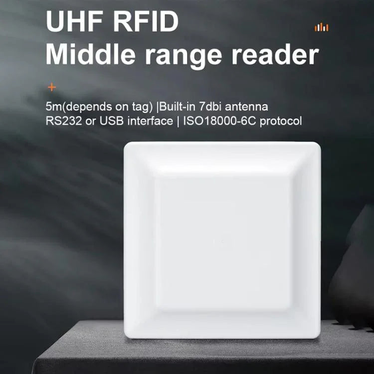 UHF 전자 태그 식별 RFID 리더/라이터 7dbi 안테나 통합 리더기, 스타일: RS232 포트, RS232 포트