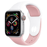 Apple Watch 시리즈 3 & 2 & 1 42mm용 투톤 실리콘 시계 밴드 (연한 파랑+연한 분홍)
