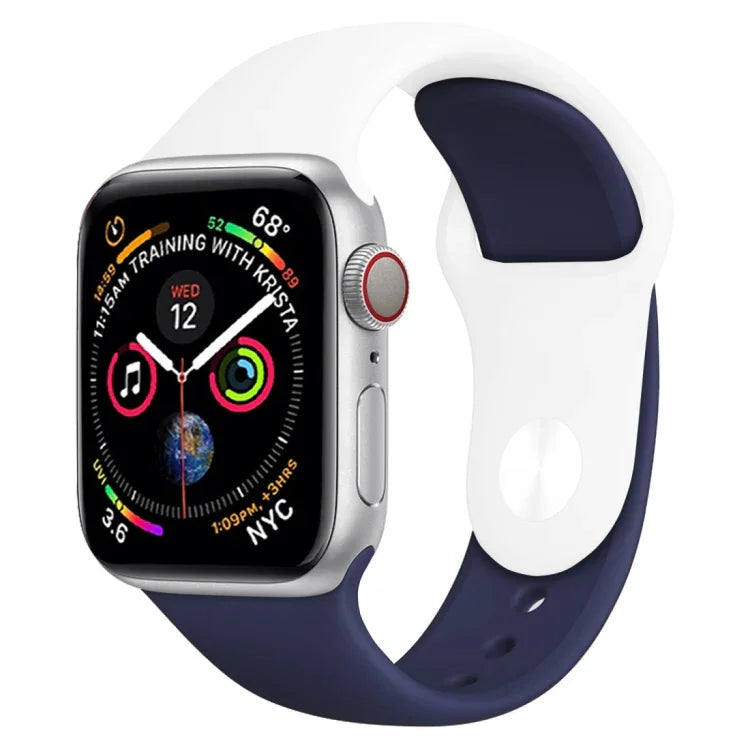 Apple Watch 시리즈 3 & 2 & 1 42mm용 투톤 실리콘 시계 밴드 (연한 파랑+연한 분홍)