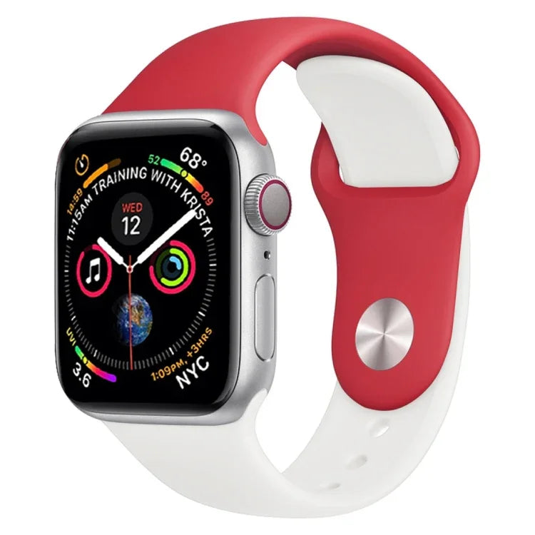 Apple Watch 시리즈 3 & 2 & 1 42mm용 투톤 실리콘 시계 밴드 (연한 파랑+연한 분홍)
