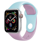Apple Watch 시리즈 3 & 2 & 1 42mm용 투톤 실리콘 시계 밴드 (연한 파랑+연한 분홍)