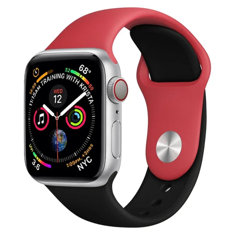 Apple Watch 시리즈 3 & 2 & 1 42mm용 투톤 실리콘 시계 밴드 (연한 파랑+연한 분홍)