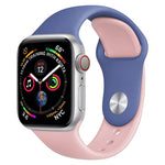 Apple Watch 시리즈 3 & 2 & 1 42mm용 투톤 실리콘 시계 밴드 (연한 파랑+연한 분홍)