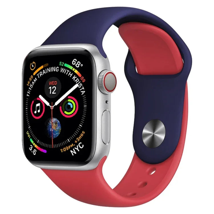 Apple Watch 시리즈 3 & 2 & 1 42mm용 투톤 실리콘 시계 밴드 (연한 파랑+연한 분홍)