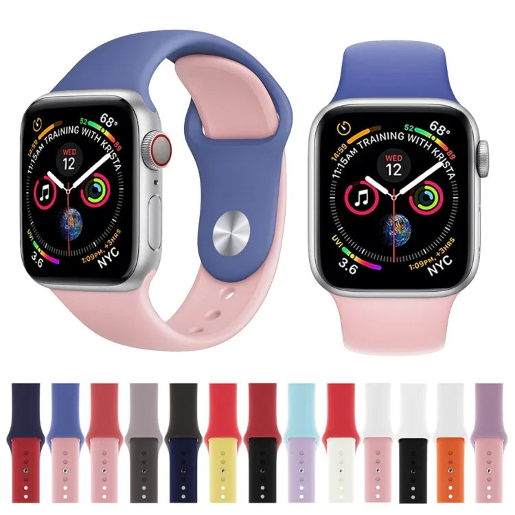 Apple Watch 시리즈 3 & 2 & 1 42mm용 투톤 실리콘 시계 밴드 (연한 파랑+연한 분홍)