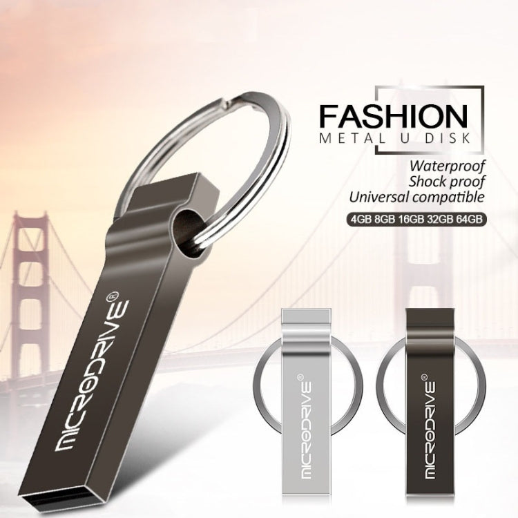 MicroDrive 4GB USB 2.0 금속 키체인 USB 드라이브, 4GB
