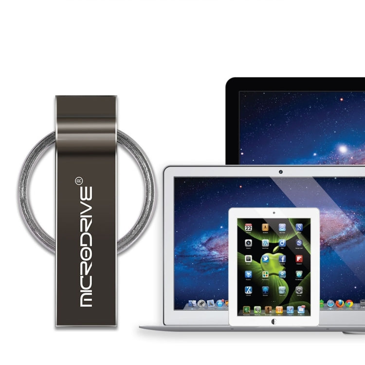MicroDrive 4GB USB 2.0 금속 키체인 USB 드라이브, 4GB