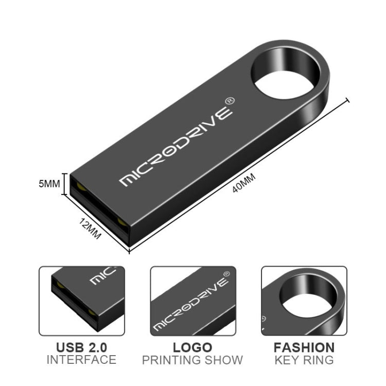 MicroDrive 16GB USB 2.0 금속 방수 고속 USB 드라이브(회색), 16GB