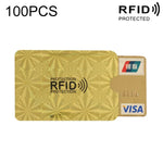 100개 알루미늄 호일 RFID 차단 신용카드 ID 은행 카드 케이스 카드 홀더 커버, 크기: 9 x 6.3cm