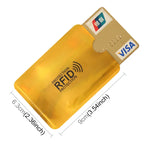 100개 알루미늄 호일 RFID 차단 신용카드 ID 은행 카드 케이스 카드 홀더 커버, 크기: 9 x 6.3cm