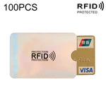 100개 알루미늄 호일 RFID 차단 신용카드 ID 은행 카드 케이스 카드 홀더 커버, 크기: 9 x 6.3cm