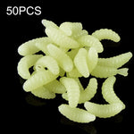 HENGJIA SO106 50개 20mm 시뮬레이션 빵 미끼 웜 초승달 소프트 베이트 승마 물고기 웜 미끼 낚시 장비