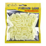 HENGJIA SO106 50개 20mm 시뮬레이션 빵 미끼 웜 초승달 소프트 베이트 승마 물고기 웜 미끼 낚시 장비