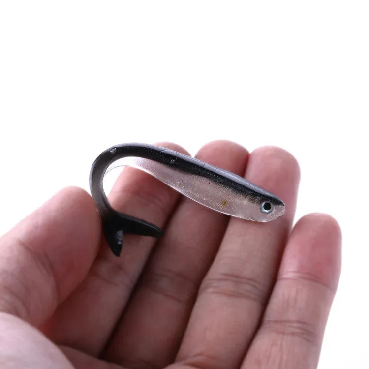 HENGJIA SO101 10개 8cm/2.4g 미꾸라지 소프트 베이트 투톤 소형 어로드 소프트 낚시 루어 바다 낚시용