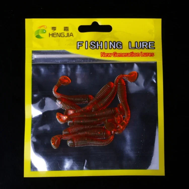 HENGJIA SO041 5cm/0.6g 10개 낚시 워블러 소프트 지깅 낚시 루어 웜 스윔베이트 실리콘 미끼
