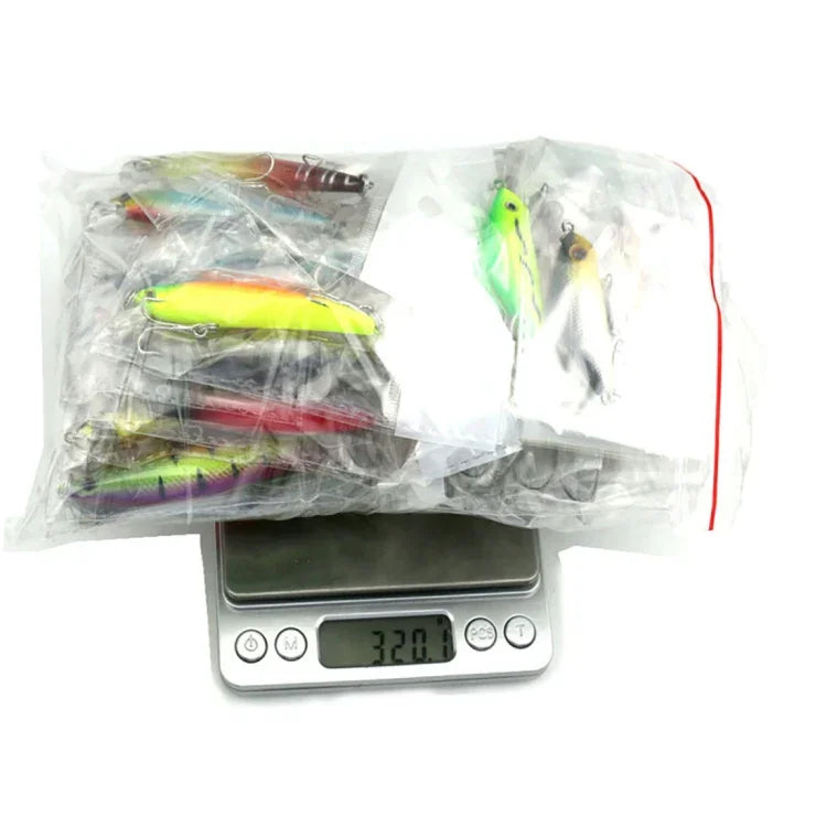 HENGJIA Set002 43개입 스팽글 세트 금속 스팽글 인조 미끼 신선한 농어 낚시 미끼 세트, 길이: 5~10.5cm, 포장됨