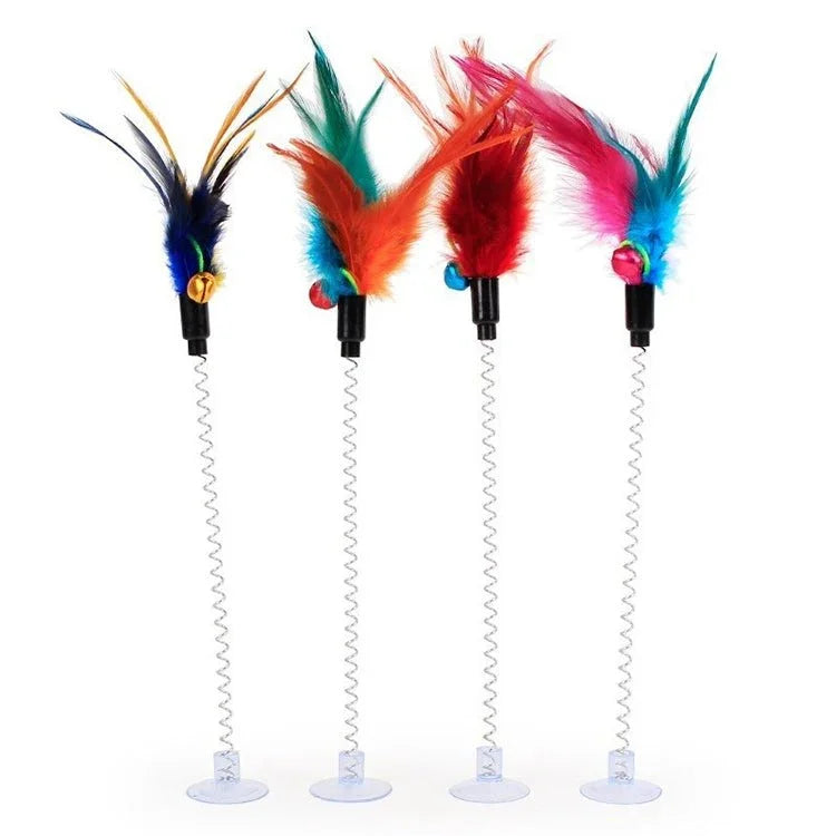 Cat Interactive Stick Feather Toy with Fixed Suction Cup - Trustpick