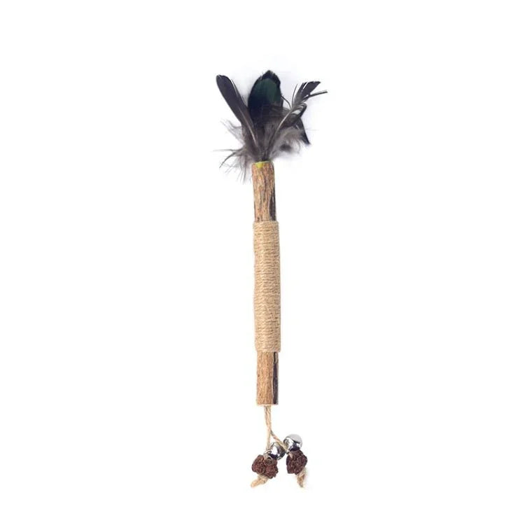 Cat Teething Stick Toy Teeth Cleaning Catnip Teasing Stick - Trustpick